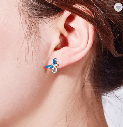 Butterfly Studs Embellished with crystals