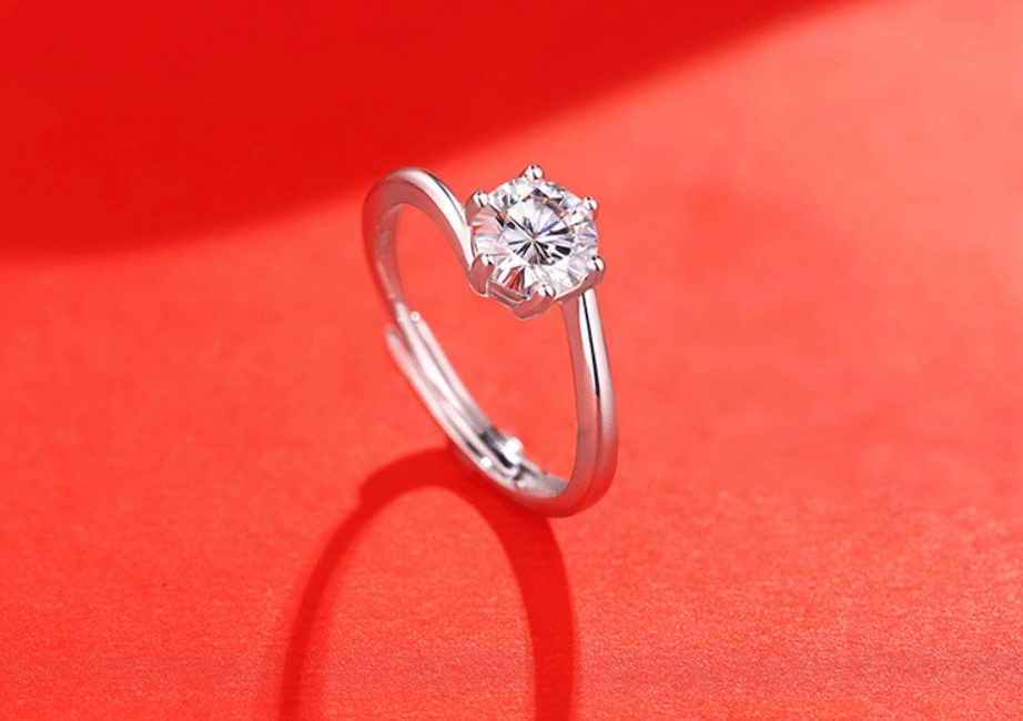 moissanite diamond 1ct ring , engagement ring 