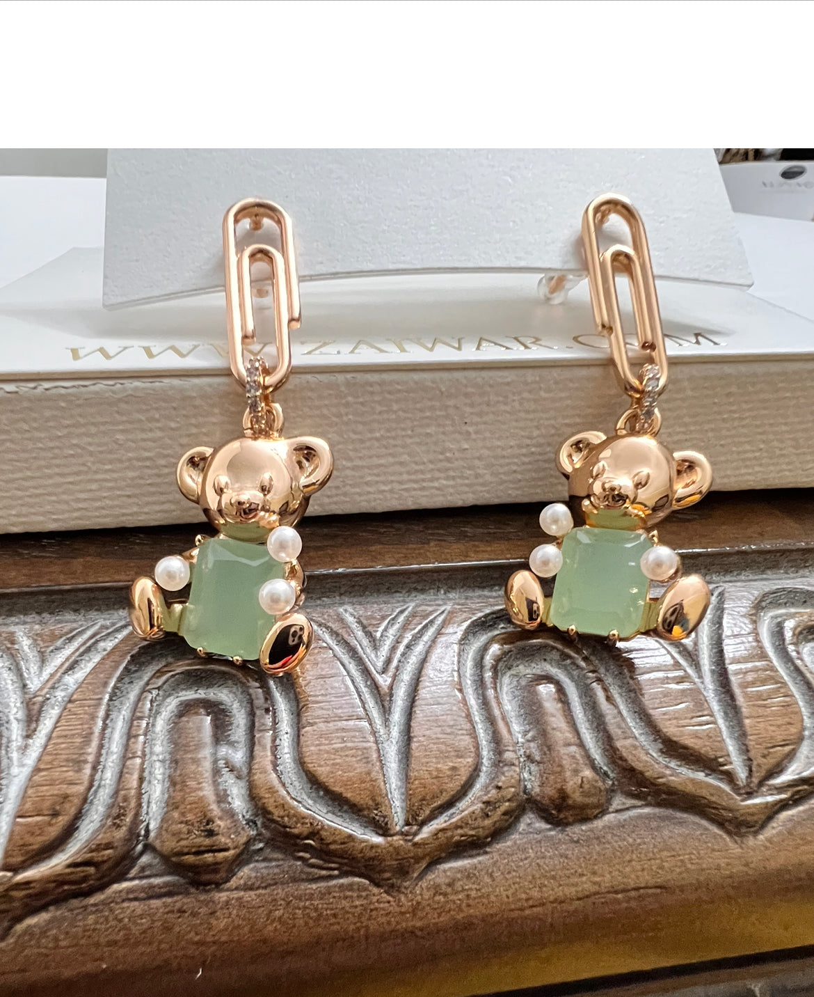Paper Clips Teddy Bear Earrings In Two Colors