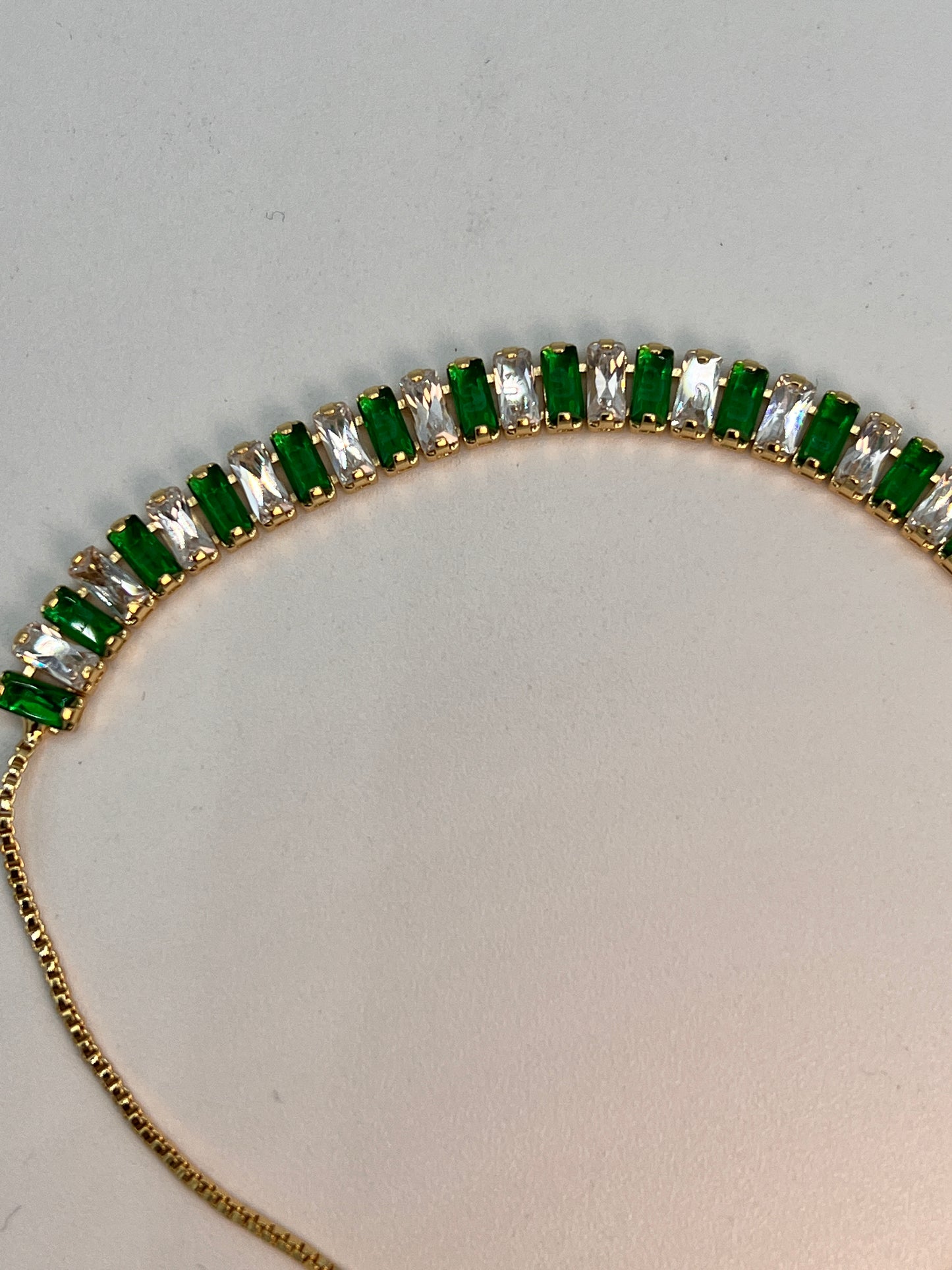 Emerald And Zircon Gold Bracelet
