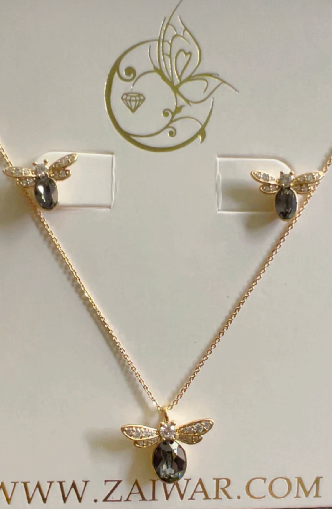 Small Bee Earrings & Necklace Set