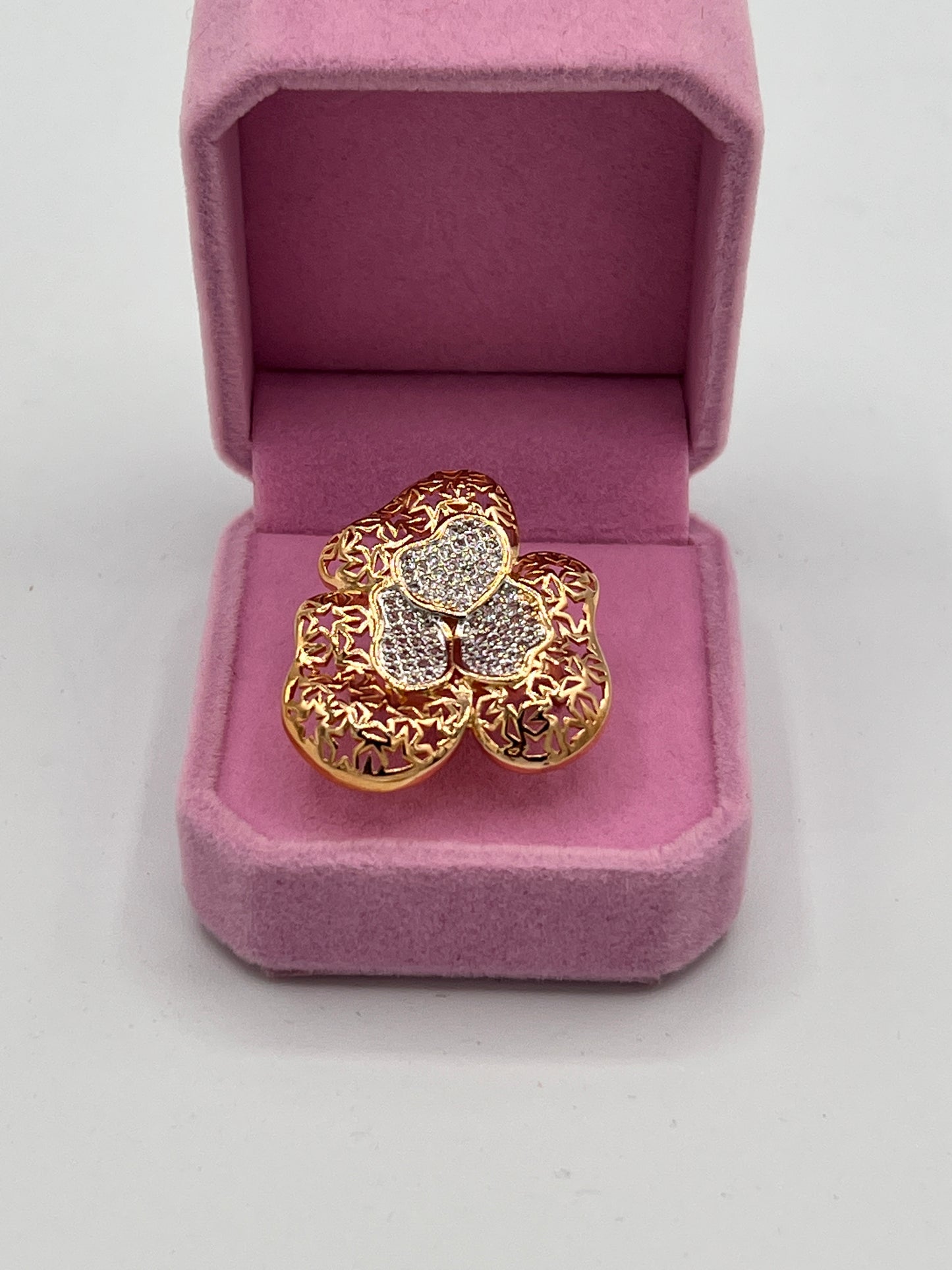 Big Flower Gold Plated Ring