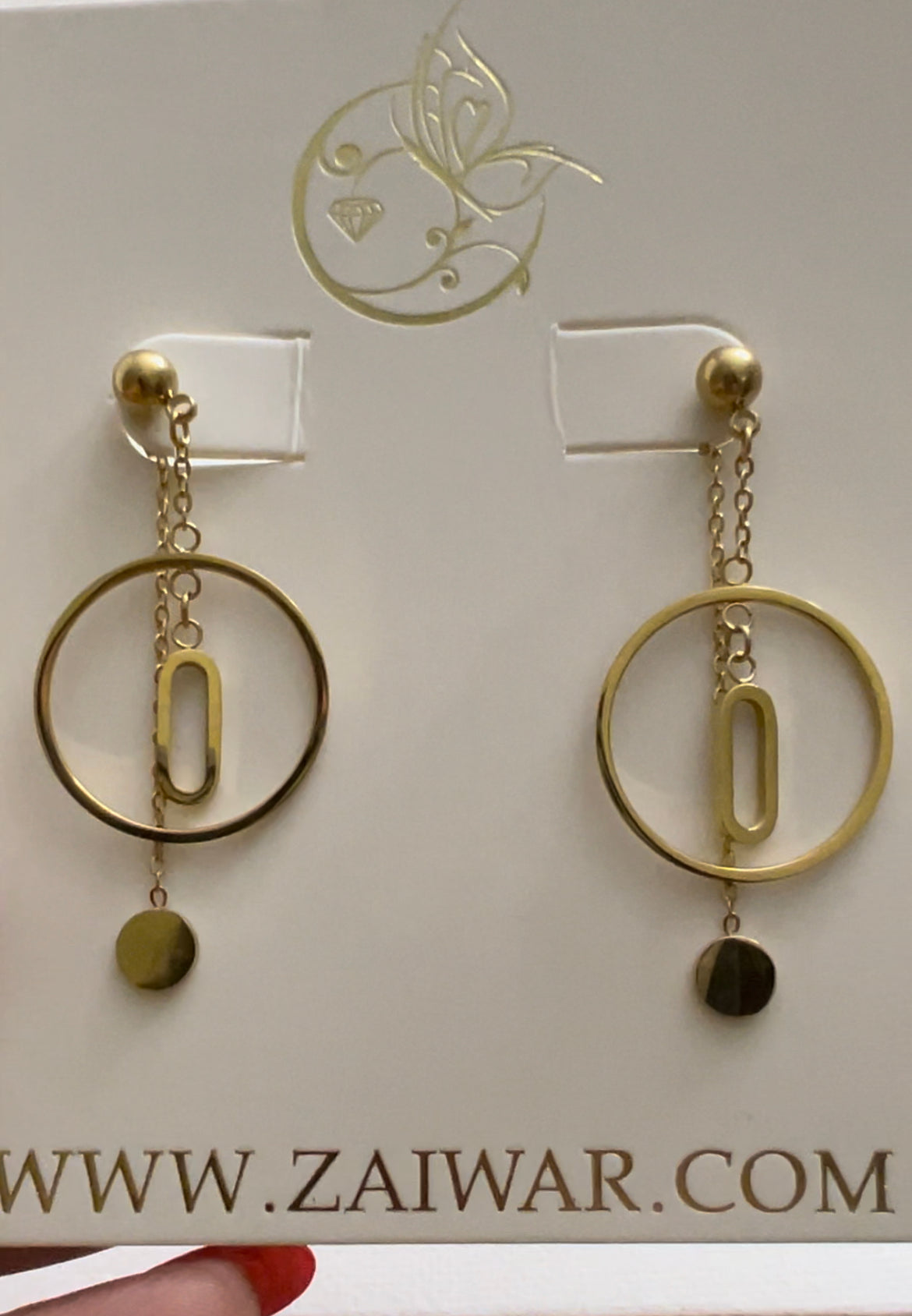 Two In One Gold Circle Earrings