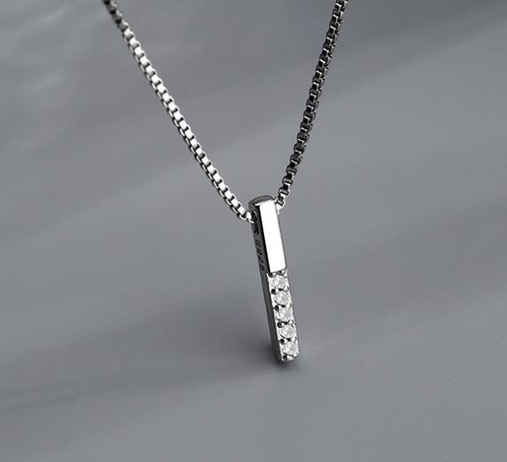 Simple Runway Cubic Zircon Silver Color Clavicle Chain Charm Necklace